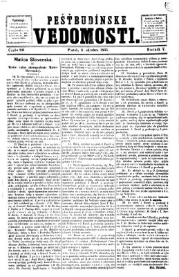 Pešťkbudínske vedomosti Freitag 6. Oktober 1865