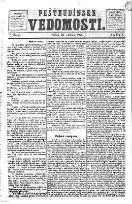 Pešťkbudínske vedomosti Freitag 20. Oktober 1865