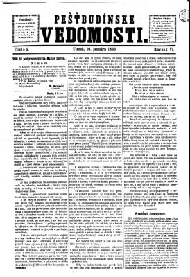 Pešťkbudínske vedomosti Dienstag 16. Januar 1866