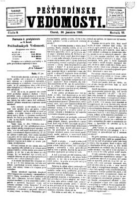 Pešťkbudínske vedomosti Dienstag 30. Januar 1866