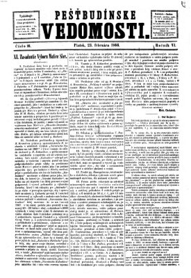 Pešťkbudínske vedomosti Freitag 23. Februar 1866