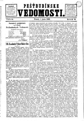 Pešťkbudínske vedomosti Freitag 1. Juni 1866