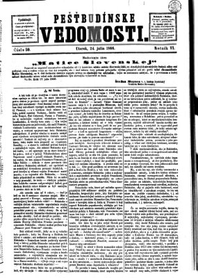 Pešťkbudínske vedomosti Dienstag 24. Juli 1866