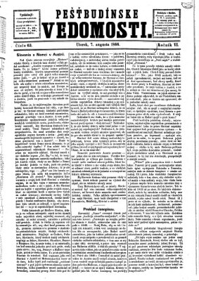 Pešťkbudínske vedomosti Dienstag 7. August 1866