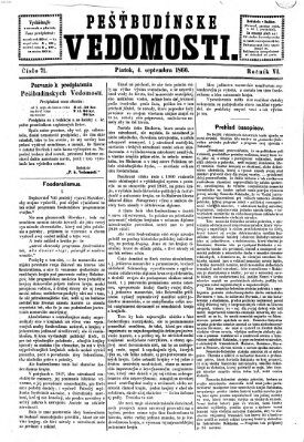 Pešťkbudínske vedomosti Dienstag 4. September 1866