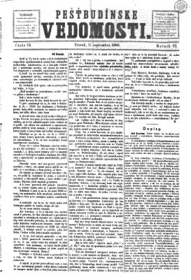 Pešťkbudínske vedomosti Dienstag 11. September 1866