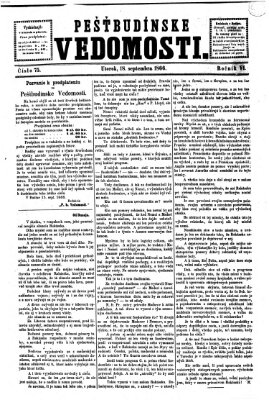 Pešťkbudínske vedomosti Dienstag 18. September 1866