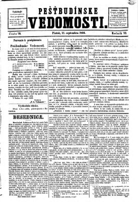 Pešťkbudínske vedomosti Freitag 21. September 1866