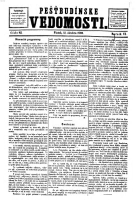 Pešťkbudínske vedomosti Freitag 12. Oktober 1866