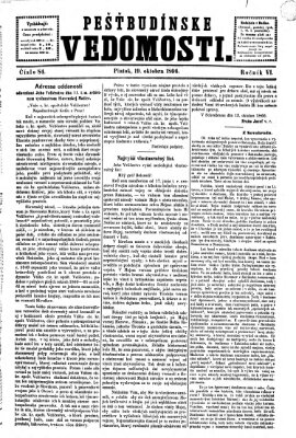 Pešťkbudínske vedomosti Freitag 19. Oktober 1866