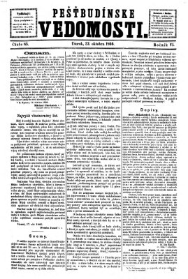 Pešťkbudínske vedomosti Dienstag 23. Oktober 1866