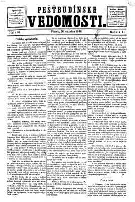 Pešťkbudínske vedomosti Freitag 26. Oktober 1866