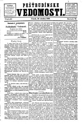 Pešťkbudínske vedomosti Dienstag 30. Oktober 1866