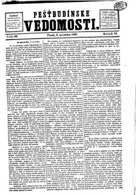 Pešťkbudínske vedomosti Freitag 9. November 1866