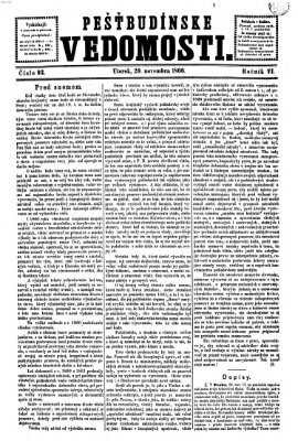 Pešťkbudínske vedomosti Dienstag 20. November 1866