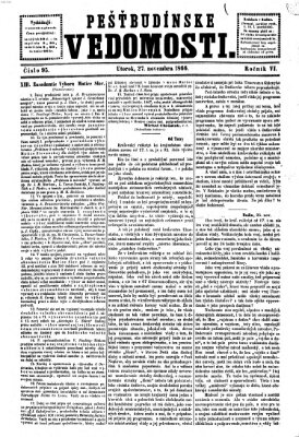 Pešťkbudínske vedomosti Dienstag 27. November 1866