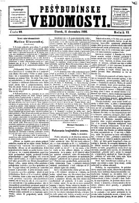 Pešťkbudínske vedomosti Dienstag 11. Dezember 1866