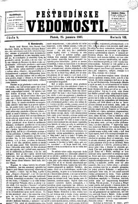 Pešťkbudínske vedomosti Freitag 25. Januar 1867