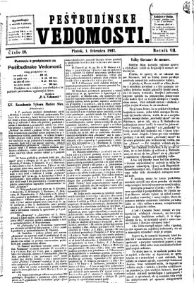 Pešťkbudínske vedomosti Freitag 1. Februar 1867