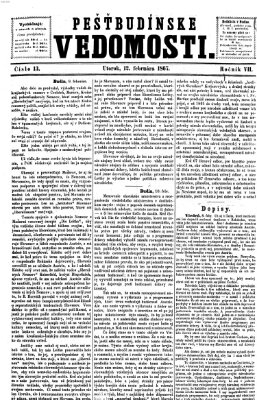 Pešťkbudínske vedomosti Dienstag 12. Februar 1867