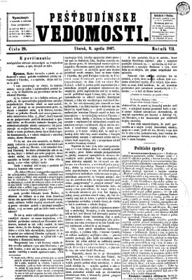 Pešťkbudínske vedomosti Dienstag 9. April 1867