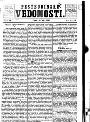 Pešťkbudínske vedomosti Freitag 10. Mai 1867