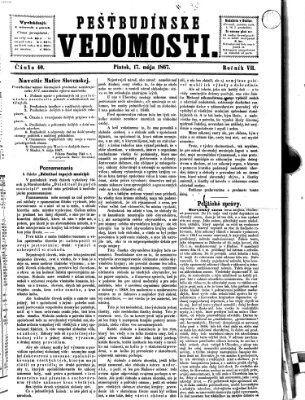 Pešťkbudínske vedomosti Freitag 17. Mai 1867