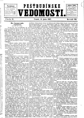 Pešťkbudínske vedomosti Dienstag 11. Juni 1867