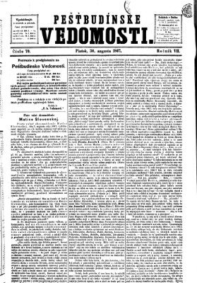 Pešťkbudínske vedomosti Freitag 30. August 1867