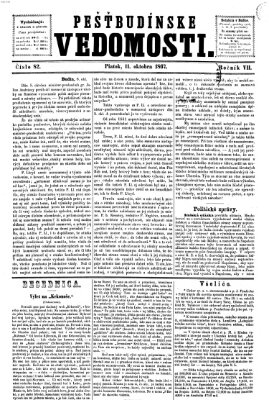 Pešťkbudínske vedomosti Freitag 11. Oktober 1867