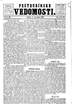 Pešťkbudínske vedomosti Freitag 8. November 1867