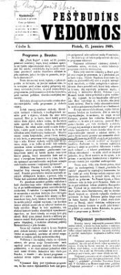 Pešťkbudínske vedomosti Freitag 17. Januar 1868