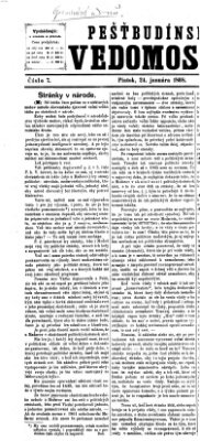 Pešťkbudínske vedomosti Freitag 24. Januar 1868