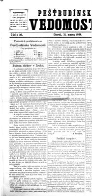 Pešťkbudínske vedomosti Dienstag 31. März 1868