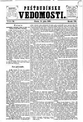 Pešťkbudínske vedomosti Freitag 24. Juli 1868