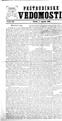 Pešťkbudínske vedomosti Freitag 7. August 1868