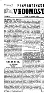 Pešťkbudínske vedomosti Freitag 14. August 1868