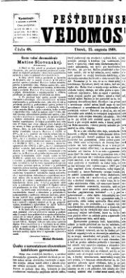 Pešťkbudínske vedomosti Dienstag 25. August 1868