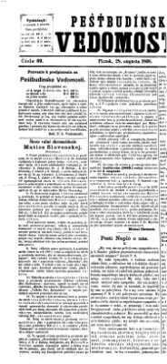 Pešťkbudínske vedomosti Freitag 28. August 1868