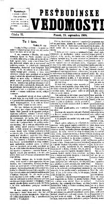 Pešťkbudínske vedomosti Freitag 25. September 1868