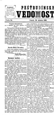 Pešťkbudínske vedomosti Dienstag 20. Oktober 1868