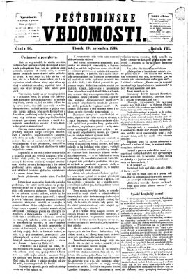 Pešťkbudínske vedomosti Dienstag 10. November 1868