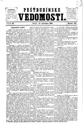 Pešťkbudínske vedomosti Freitag 13. November 1868