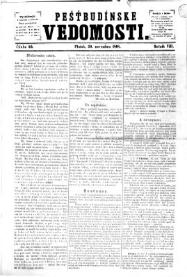 Pešťkbudínske vedomosti Freitag 20. November 1868