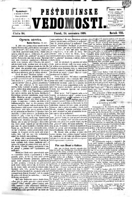 Pešťkbudínske vedomosti Dienstag 24. November 1868