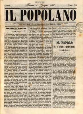 Il popolano Donnerstag 1. Juni 1848