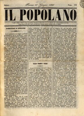 Il popolano Samstag 10. Juni 1848