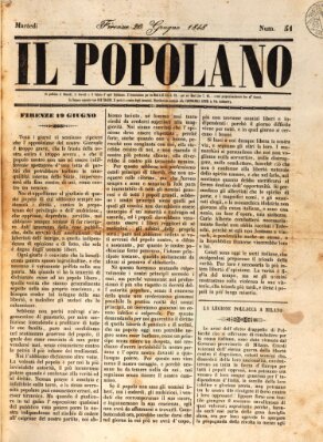 Il popolano Dienstag 20. Juni 1848