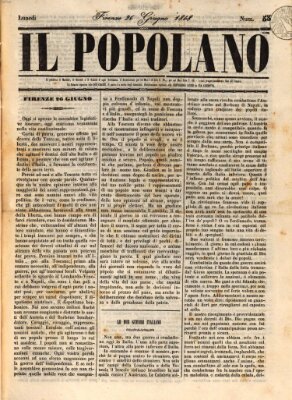 Il popolano Montag 26. Juni 1848