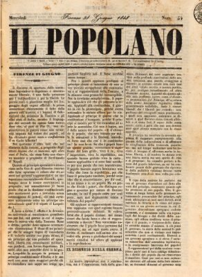 Il popolano Mittwoch 28. Juni 1848